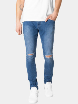 Urban Classics Slim Fit Jeans Knee Cut Slim Fit blå