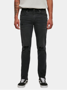Urban Classics Slim Fit Jeans Distressed Strech Denim sort