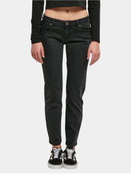 Urban Classics Straight Fit Jeans Ladies Low Waist Straight Denim  black