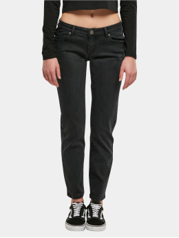 Urban Classics Straight Fit Jeans Ladies Low Waist Straight Denim  svart