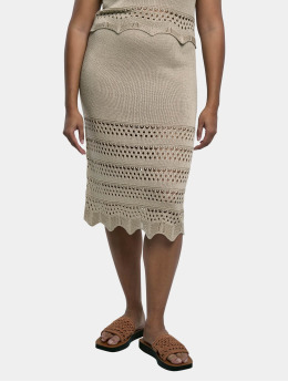 Urban Classics Sukňe Ladies 3/4 Crochet Knit béžová