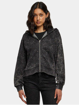 Urban Classics Sweat capuche zippé Short Oversized Towel Washed noir
