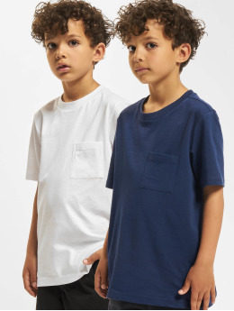 Urban Classics T-Shirt Boys Organic Cotton Basic Pocket 2-Pack blau