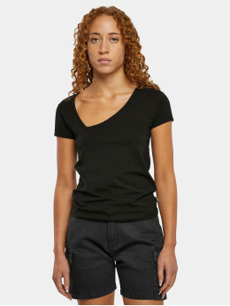 Urban Classics T-Shirt Organic Asymmetric Neckline  schwarz