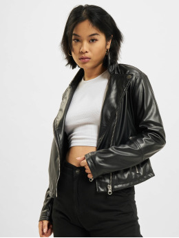 Urban Classics Veste & Blouson en cuir Faux Leather Biker noir