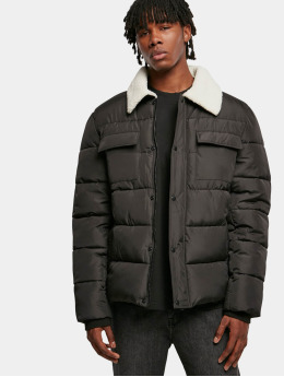 Urban Classics Winter Jacket Sherpa Collar Padded Shirt  black