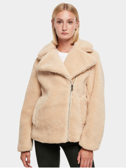 Urban Classics Zimné bundy Ladies Sherpa Biker béžová