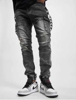 VSCT Clubwear Chino bukser Keanu Biker Suspender svart