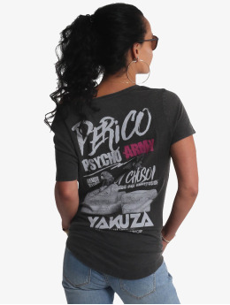 Yakuza T-skjorter Perico Dye V-Neck svart