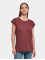Build Your Brand Camiseta Ladies Organic Extended Shoulder rojo