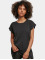 Build Your Brand T-Shirt Ladies Acid Washed Extended Shoulder noir