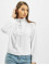 Missguided Maglia High Neck Tie Detail Long Sleeve bianco