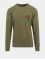 Mister Tee Svetry Rose Crewneck olivový