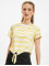 Only T-shirt May Cropped Knot Stripe giallo