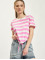 Only T-Shirt May Cropped Knot Stripe pink