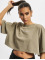 PEGADOR T-Shirty Layla Oversized Cropped oliwkowy