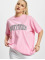 The Couture Club T-Shirty Embroidered Overlayed Oversize pink