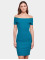Urban Classics Kleid Ladies Off Shoulder Rib blau