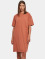 Urban Classics Kleid Ladies Organic Oversized Slit Tee braun