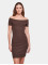Urban Classics Kleid Off Shoulder Rib braun