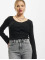 Urban Classics Maglietta a manica lunga Ladies Cropped Rib Cardigan nero