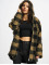 Urban Classics Manteau hiver Ladies Hooded Oversized Check Sherpa brun