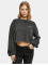 Urban Classics Pullover Ladies Cropped Small Embroidery Terry Crewneck black