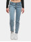 Urban Classics Straight Fit Jeans Ladies Low Waist Straight Denim blau