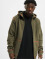 Urban Classics Sweat capuche zippé Organic Contrast Flatlock Stitched olive