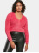 Urban Classics Swetry rozpinane Ladies Cropped Feather pink
