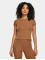 Urban Classics T-paidat Ladies Short Rib ruskea