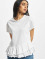 Urban Classics T-shirt Ladies Organic Volant bianco