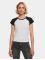 Urban Classics T-Shirt Ladies Organic Stretch Short Retro Baseball blanc