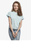 Urban Classics T-Shirt Ladies Short Pigment Dye Cut On Sleeve  blue