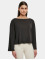 Urban Classics T-Shirt manches longues Ladies Short Modal Bateau Necklinie noir