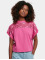 Urban Classics T-shirt Ladies Short Oversized Lace rosa
