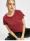 Urban Classics T-Shirt Ladies Cropped Peached Rib rouge