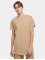 Urban Classics T-Shirty Shaped Oversized Long bezowy