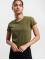 Urban Classics T-Shirty Ladies Stretch Jersey Cropped  oliwkowy