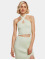 Urban Classics Tanktop Ladies Rib Knit Crossed Neckholder groen