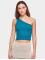Urban Classics Top Ladies Cropped Asymmetric blue
