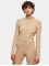 Urban Classics vest Ladies Cropped Rib Knit Zip beige