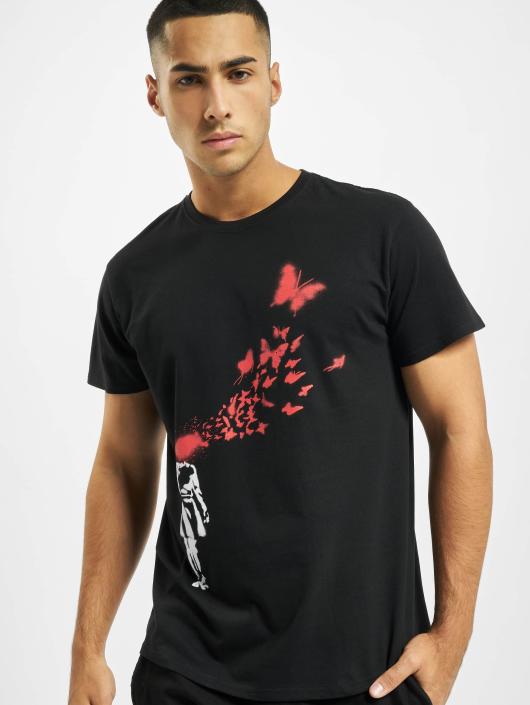 Merchcode T-Shirt Banksy Butterfly schwarz
