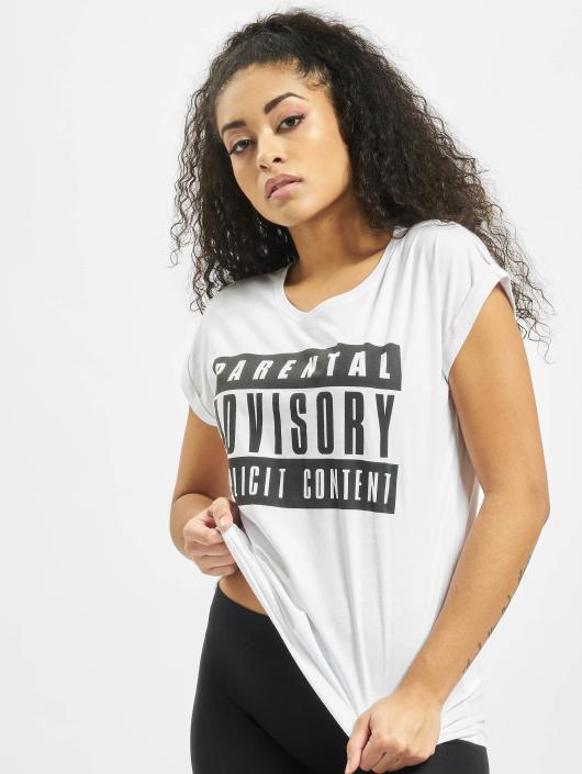 Mister Tee T-paidat Ladies Parental Advisory valkoinen