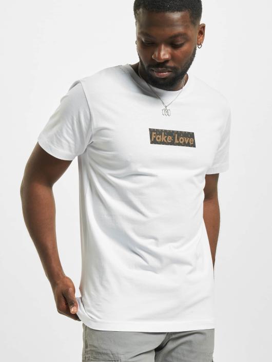 Mister Tee T-Shirt Fake Love blanc