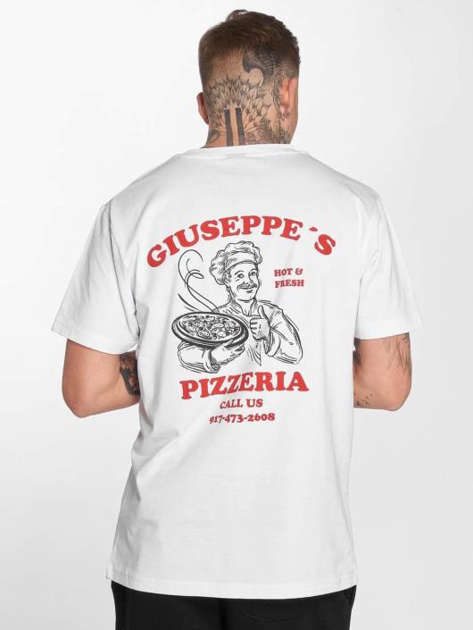 Mister Tee T-Shirt Giuseppes Pizzeria weiß