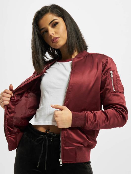 Urban Classics Damen Bomberjacke Ladies Satin Bomber In Rot