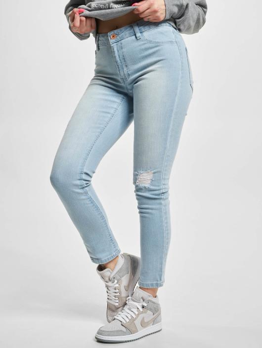 Urban Classics High Waisted Jeans Ladies High Waist modrá