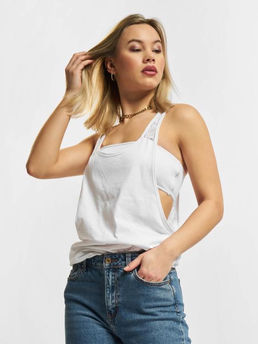 Urban Classics Hihattomat paidat Flower Lace Loose valkoinen
