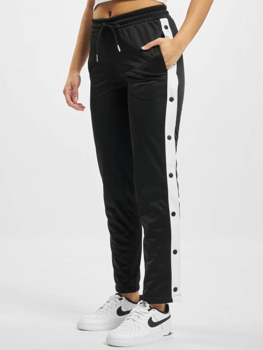 Urban Classics Damen Jogginghose Button Up in schwarz